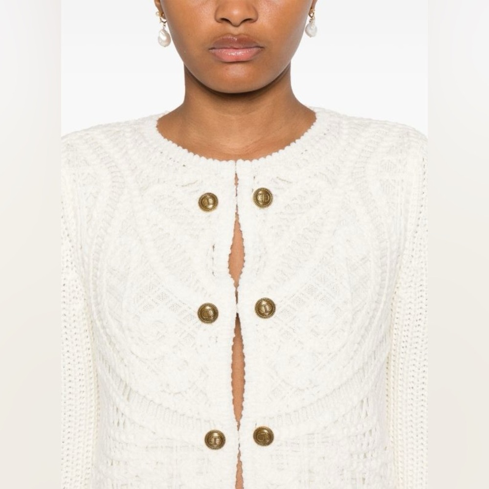 Wool blend crochet jacket